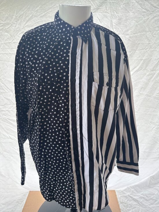 Roughrider by Circle T Other - Roughrider by Circle T USA Flag Men's Black White LS Button Front Shirt 2XL Cott